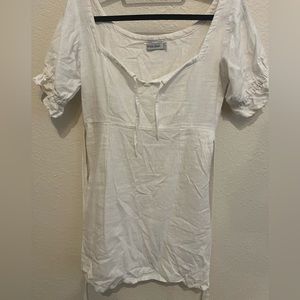 With Jean white linen dress